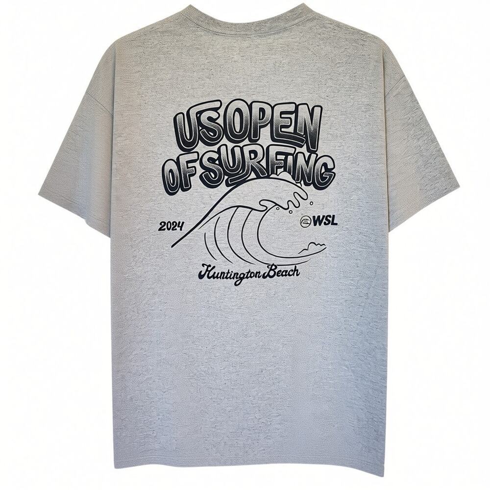 Jacks Surfboards Lexis US Open Surfing California Gray Graphic TShirt Sz XL 2024